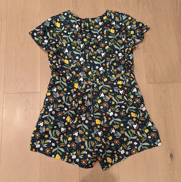 Floral Romper - Deep Green - Picture 6 of 7